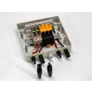 DC túlfeszültségvédelmi elosztó, 1000V, 1 string, 1 MPPT, T1+T2 védelem, 15A biztosítóval, előszerelt